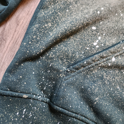 BLEACHED PAINT SPLATTER (WHITE) - HOODIE